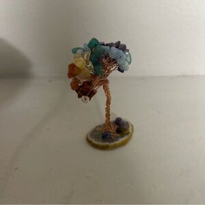 Colorful Gemstone Wire Tree Sculpture